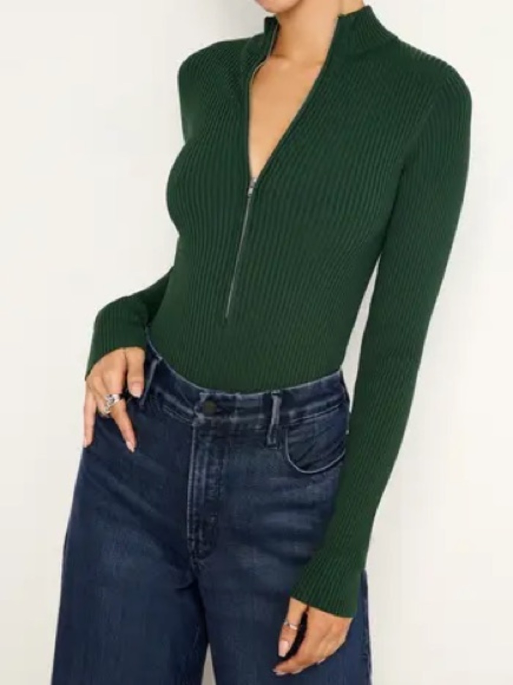 Good American Virgo Ribbed Bodysuit : Small